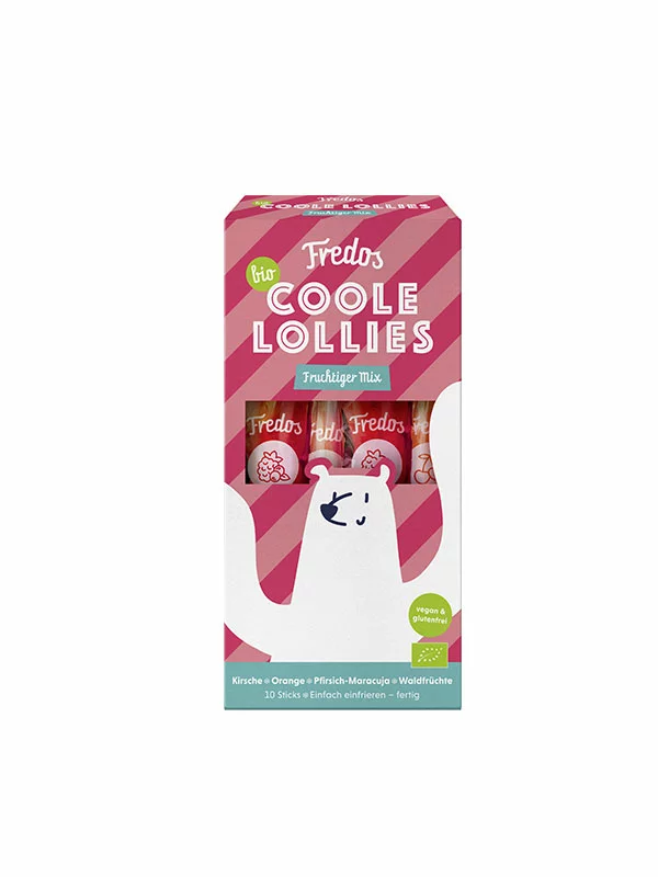 Fredo´s Coole Lollies Fruchtiger Mix – Bio in einer 300ml Packung