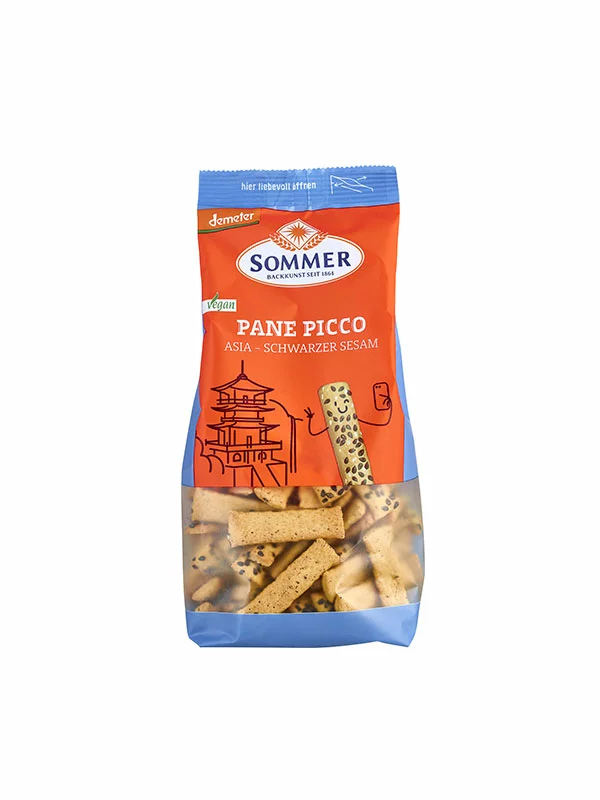 Sommer Pane Picco Asia Schwarzer Sesam – Biologisch in einer 150g Packung