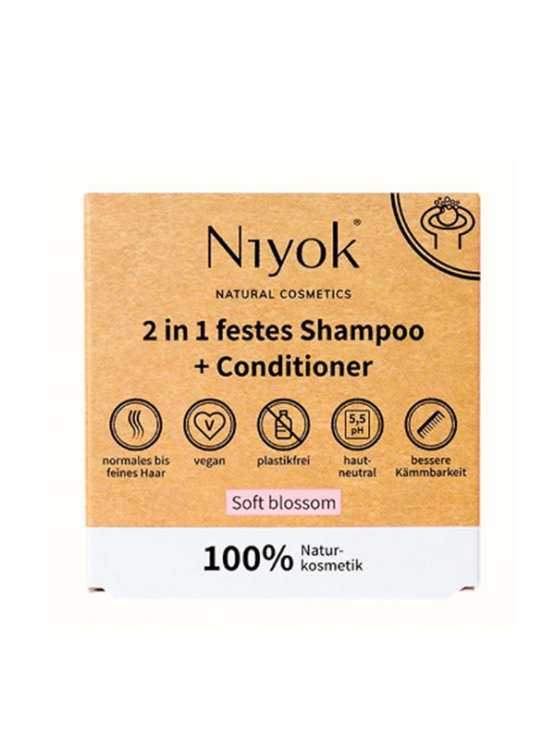 Festes Shampoo und Spülung Soft Blossom – 80g Niyok