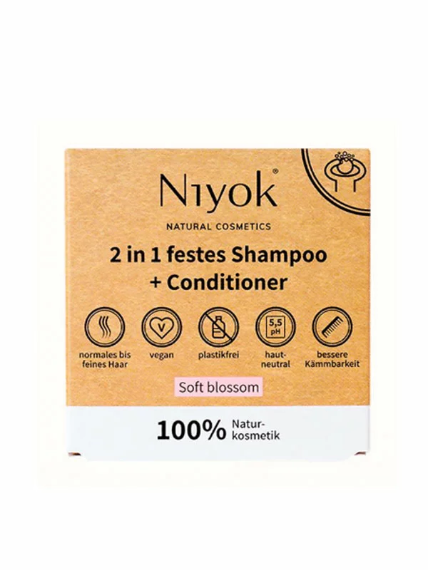 Festes Shampoo und Spülung Soft Blossom – 80g Niyok