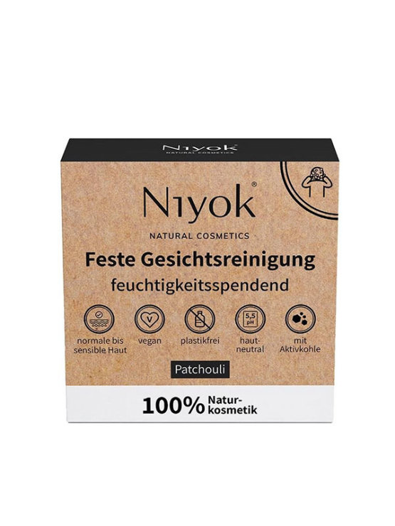 Niyok Seife zur Gesichtsreinigung Aktivkohle - in einer Packung von 80g