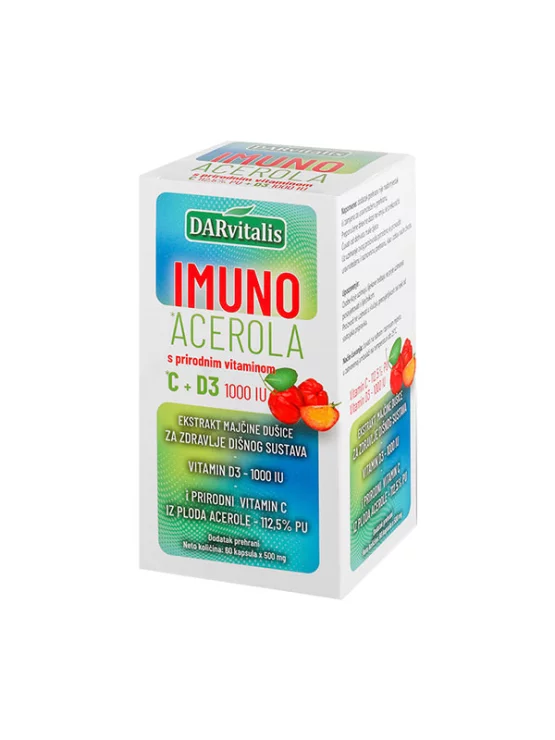 Imuno Acerola mit Vitamin C+D3 – 60 Kapseln – DARvitalis