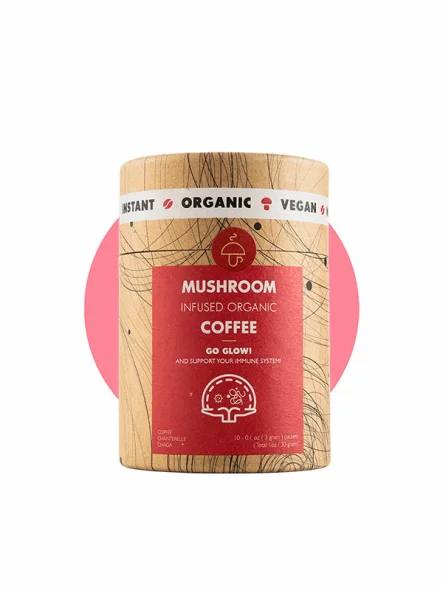 Mushroom Cups Mit Pilzen angereicherter Go Glow-Instantkaffee mit 10 x 3g in der Packung