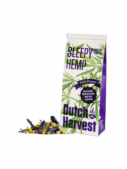 Dutch Harvest Sleepy Hemp - Hanftee mit Baldrian Biologisch in einer 40g Verpackung