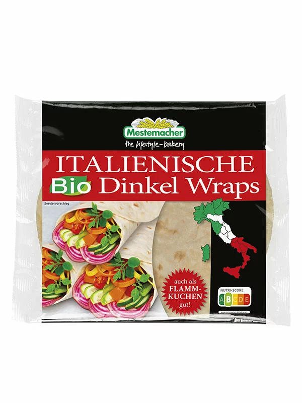 Mestemacher Italienische Dinkel Wraps 3 Stück – Bio in einer 300g Packung