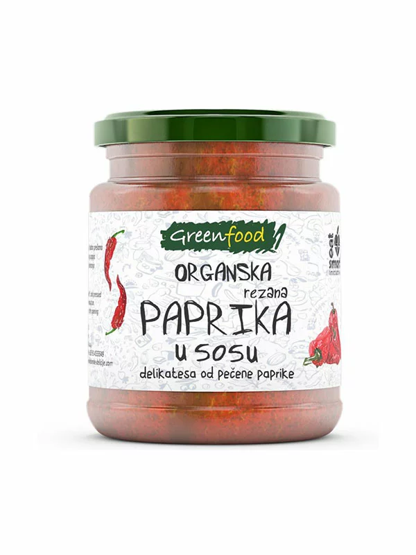 Greenfood geschnittene Paprika in Soße im Glas von 260 g