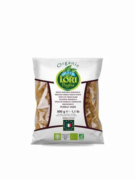 Pasta Lori Puglia Fusilli aus Vollkorn-Hartweizen – Biologisch in einer 500g Packung