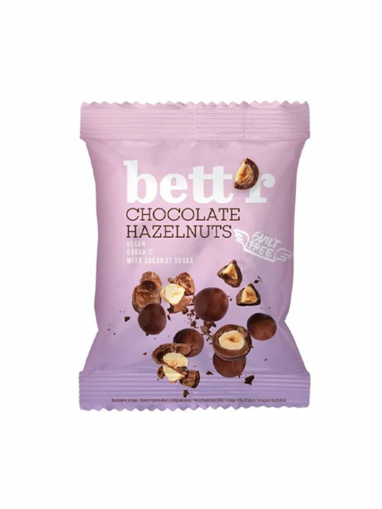Haselnüsse mit Schokoladenüberzug - Biologisch 40g Bett'r