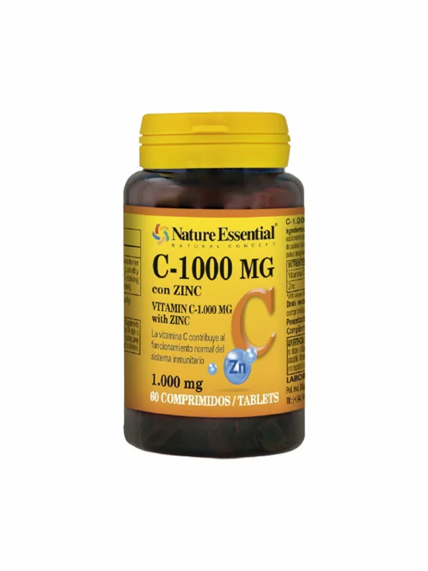 Nature Essential Vitamin C 1000mg + Zink mit 60 Tabletten in der Packung