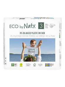 Windeln für Kindergröße 3 (4–9 kg) Biologisch – 30 Stück Eco by Naty