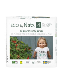 Windeln für Kindergröße 4 (7–18 kg) Biologisch – 26 Stück Eco by Naty