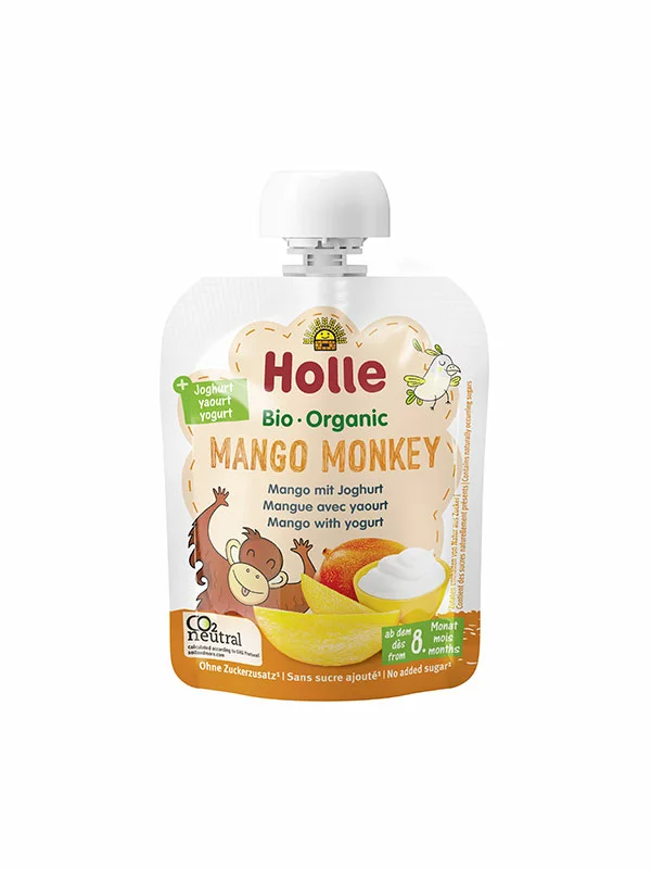 Holle Quetschie Mango mit Joghurt „Mango Monkey“ (ab dem 8. Monat) Biologisch in einer 85g Packung