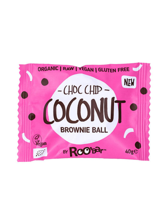 Brownie-Bällchen Kokos- und Schokoladenstücke Glutenfrei – Biologisch 40g Roobar