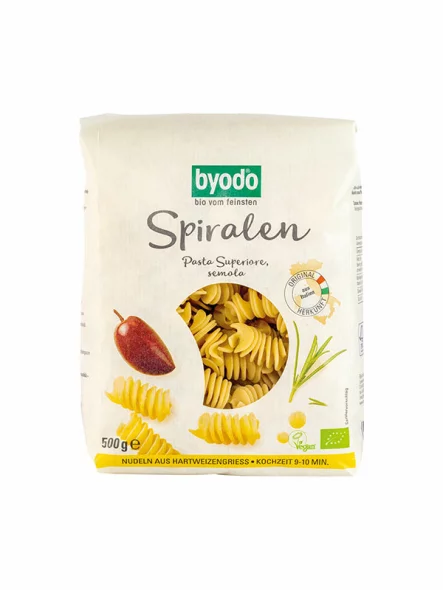 Byodo Hartweizen Spiralen – Biologisch in einer 500g Verpackung