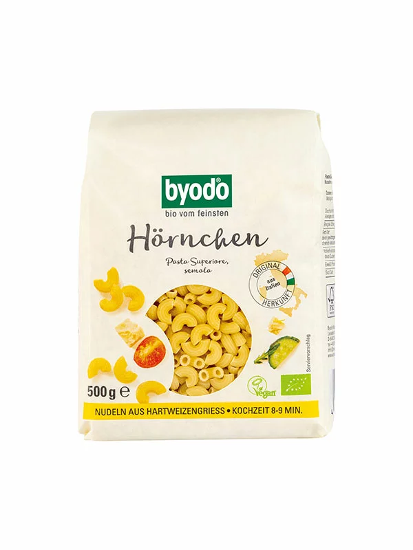Byodo Hartweizennudeln Schnecken – Biologisch in einer 500g Verpackung