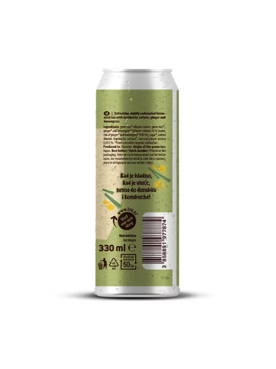 Nutrigold Kombucha Ingwer & Zitronengras - Biologisch in einer 330ml Packung