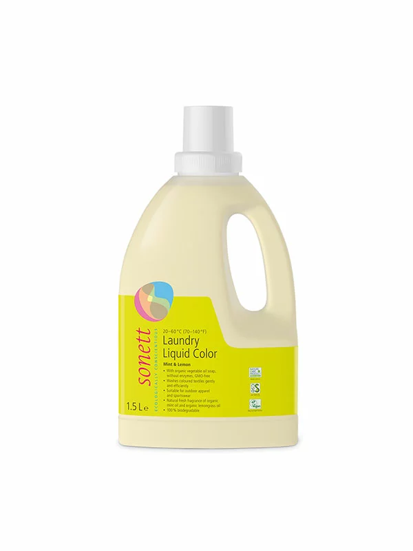 Sonett Flüssigwaschmittel Color - Mint & Lemon in der 1,5l Verpackung