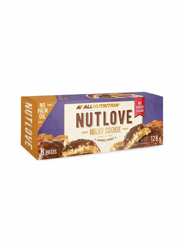 Nutlove Kekse aus Schokolade, Erdnüssen und Karamell ohne Zuckerzusatz 128g - All Nutrition