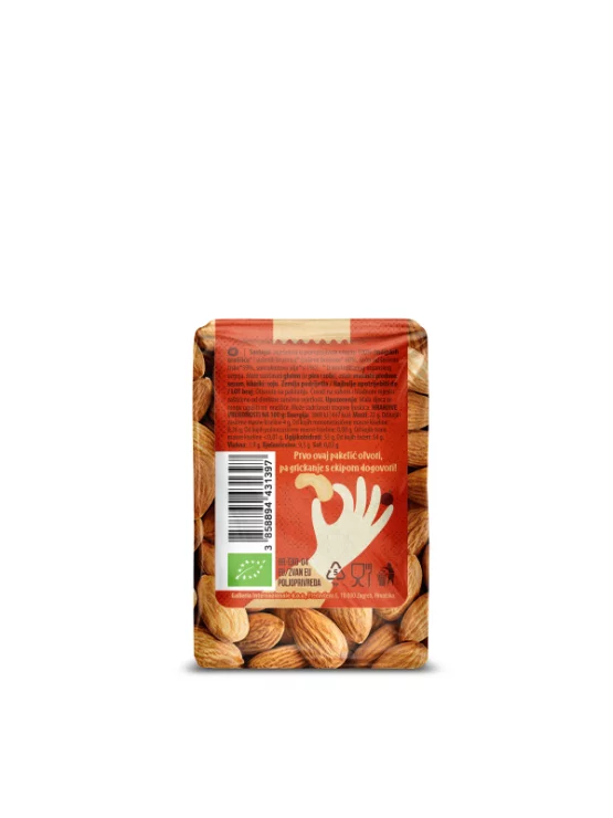 Nutrigold NutriGo biologische Mandeln in einer kleinen 100 Gramm Packung