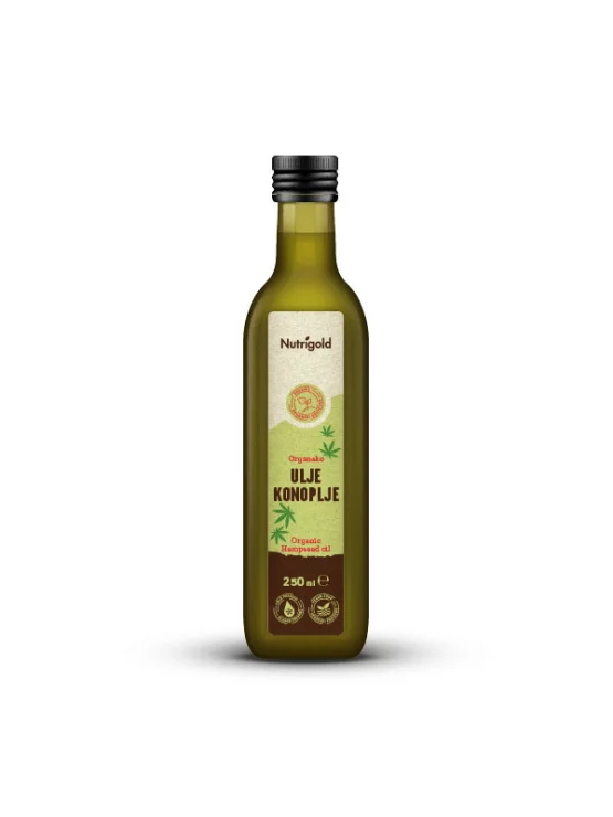 Nutrigold Hanföl – Biologisch kaltgepresst in der 250ml dunkeln Glasflasche