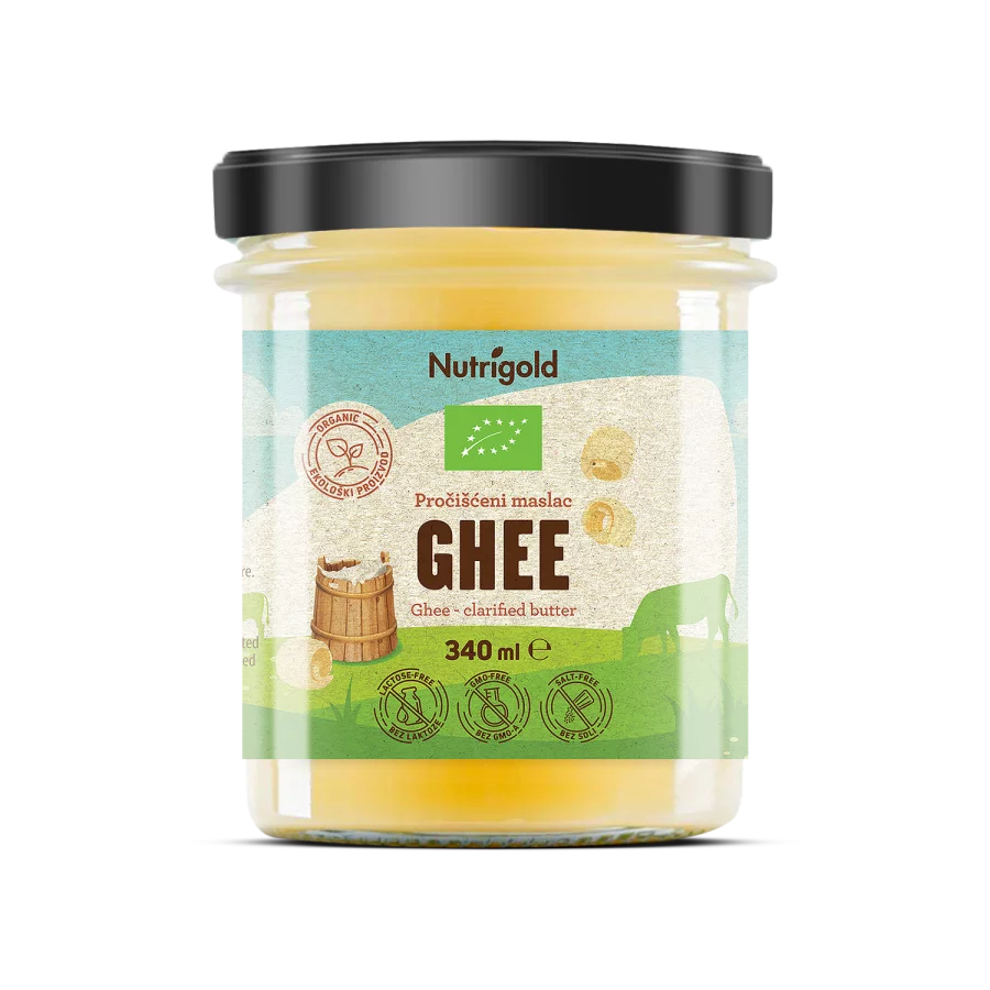 Nutrigold Ghee geklärte Butter - Biologisch in einer 340ml Packung