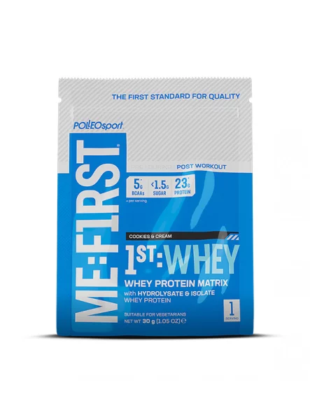 Me:First Whey Protein Cookies & Cream in einer 30g Packung