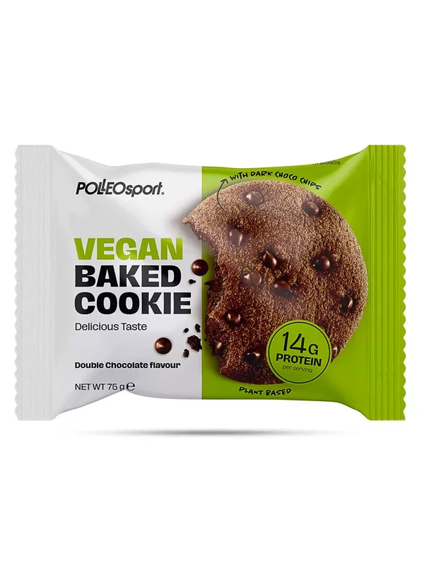 Polleo Sport Veganer Proteinkeks Double Choco in der 75g Packung