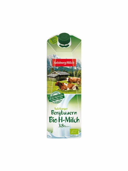 Salzburgmilch Alpenpermanentmilch 3,8% Fett – Bio im 1000ml Tetrapack