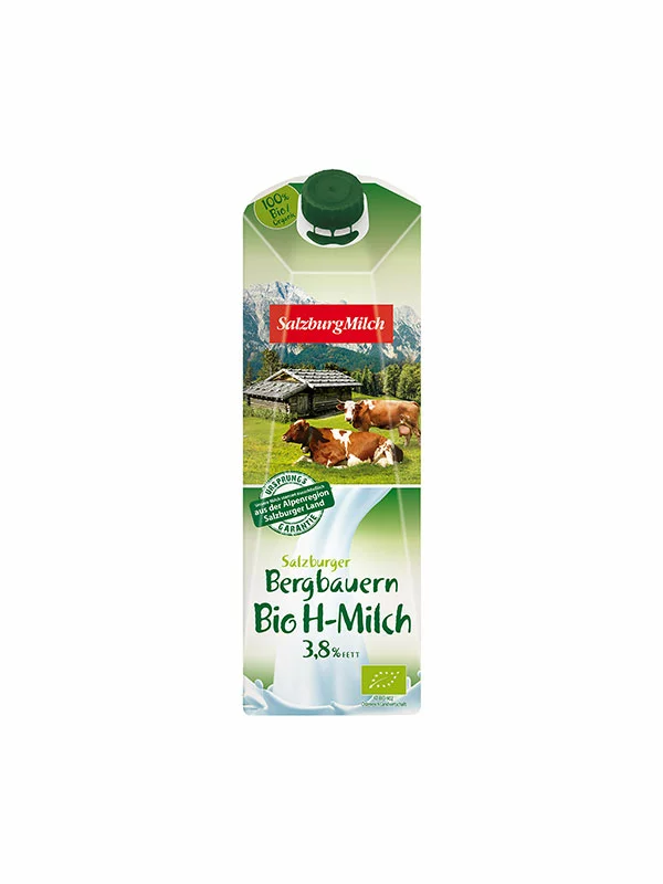 Salzburgmilch Alpenpermanentmilch 3,8% Fett – Bio im 1000ml Tetrapack