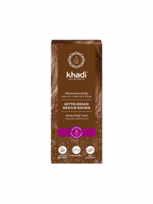 Pflanzliche Haarfarbe Mittelbraun – 100g Khadi