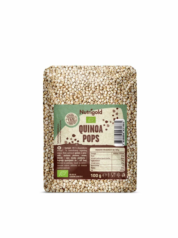 Nutrigold Quinoa Pops Biologisch in einer 100g Packung