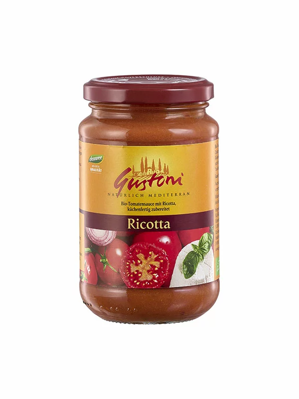 Gustoni Tomatensauce mit Ricotta – Biologisch im 350g Glas