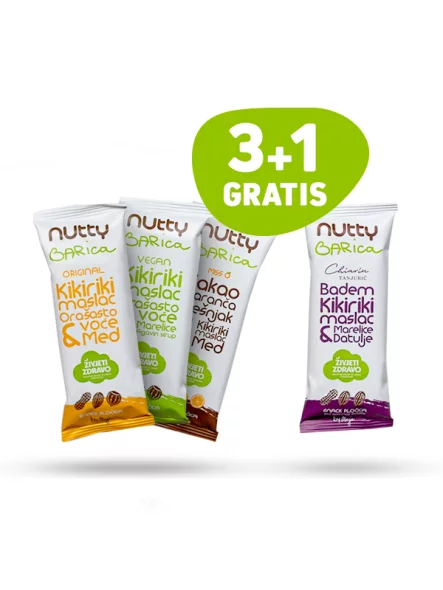 3 + 1 GRATIS Nutty BARica Riegel
