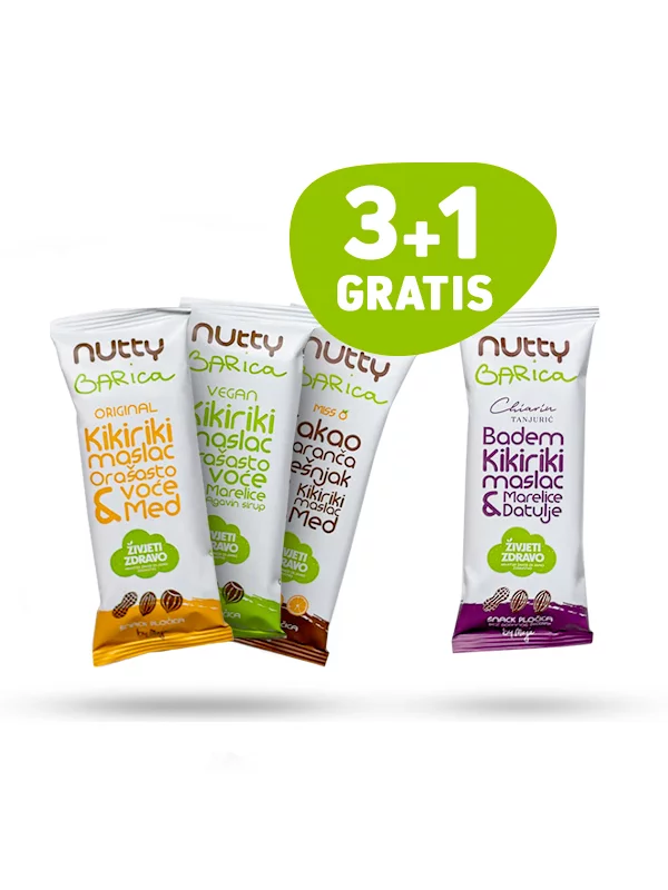 3 + 1 GRATIS Nutty BARica Riegel