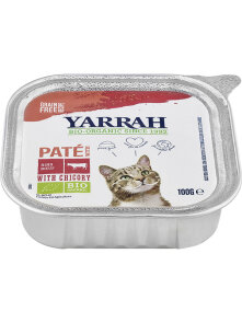 Yarrah Nassfutter für ausgewachsene Katzen, Chicorée-Pastete, getreidefrei – Biologisch in einer 100 Gramm Packung