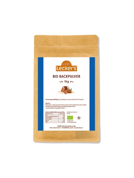Lecker's Reinweinstein Backpulver – Bio in der 1kg Packung