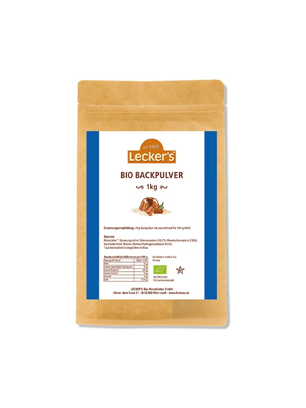 Lecker's Reinweinstein Backpulver – Bio in der 1kg Packung