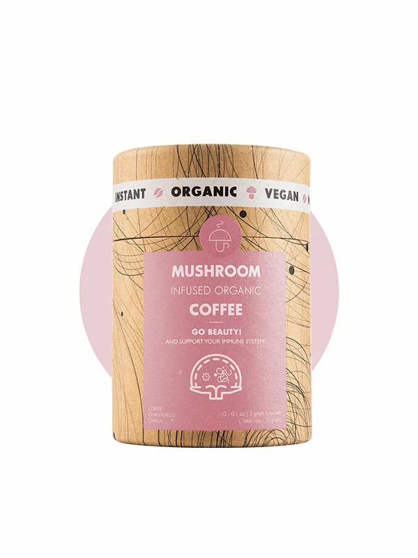 Mushroom Cups Mit Pilzen angereicherter Go Beauty-Instantkaffee mit 10 x 3g in der Packung