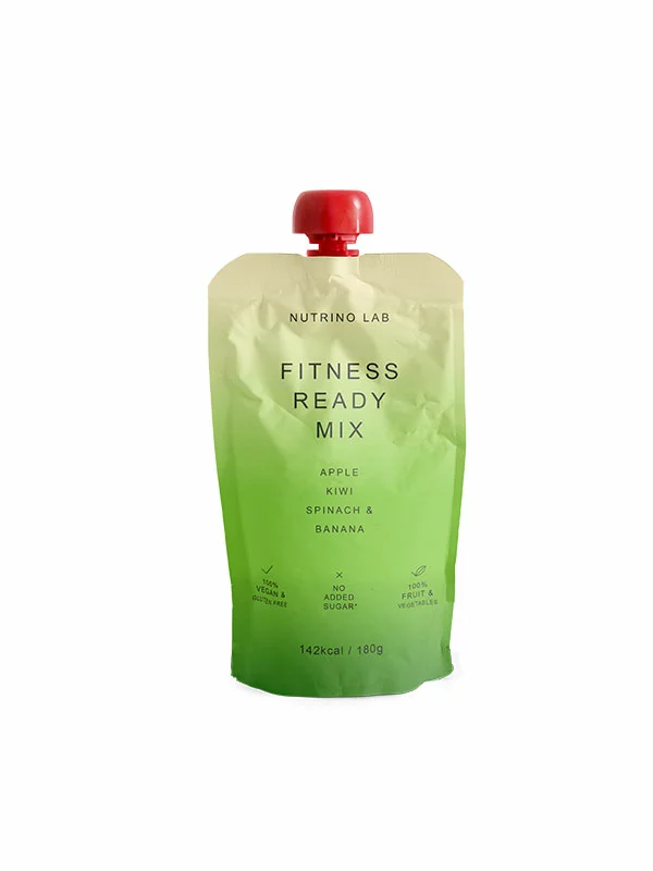 Nutrino Lab Fruchtsnack Fitness Ready Mix – Apfel, Kiwi, Spinat und Banane in Quetschbeutel von 200g