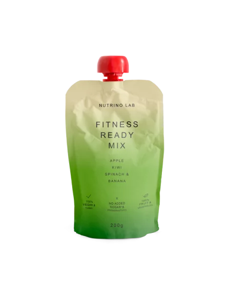 Nutrino Lab Fruchtsnack Fitness Ready Mix – Apfel, Kiwi, Spinat und Banane in Quetschbeutel von 200g