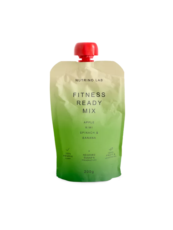 Nutrino Lab Fruchtsnack Fitness Ready Mix – Apfel, Kiwi, Spinat und Banane in Quetschbeutel von 200g