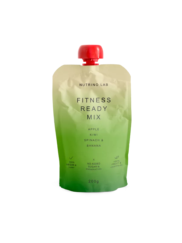 Nutrino Lab Fruchtsnack Fitness Ready Mix – Apfel, Kiwi, Spinat und Banane in Quetschbeutel von 200g
