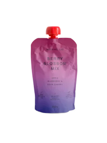 Nutrino Lab Fruchtsnack Berry Blossom Mix – Apfel, Heidelbeere und Kirsche in Quetschbeutel von 200g