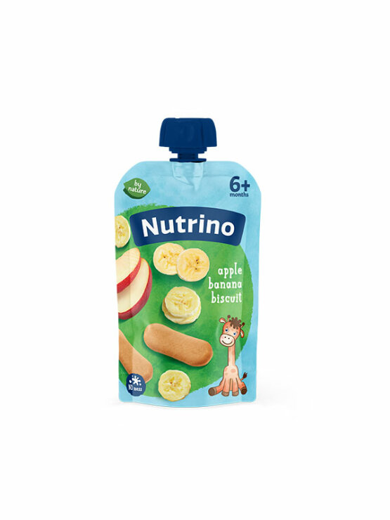 Nutrino Fruchtpüree – Apfel und Banane mit Keks – 100g in Quetschbeutel