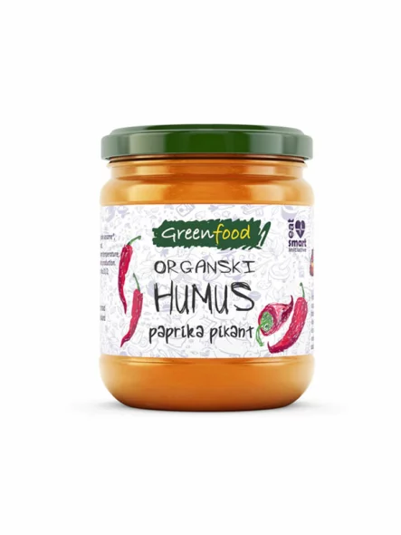 Greenfood Hummus mit Paprika scharf – Biologisch im Glas von 250g