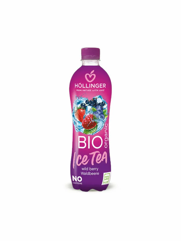 Höllinger Eistee Waldbeere – Biologisch in einer 500ml Flasche