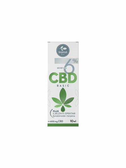 Green lab CBD-Öl 6 % In Verpackung von 10ml Vorderseite