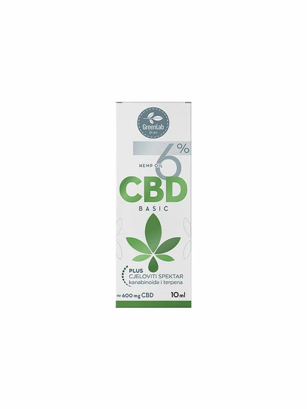 Green lab CBD-Öl 6 % In Verpackung von 10ml Vorderseite