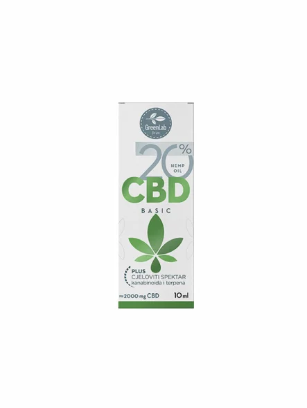 Green lab CBD-Öl 20 % in Verpackung von 10ml Vorderseite
