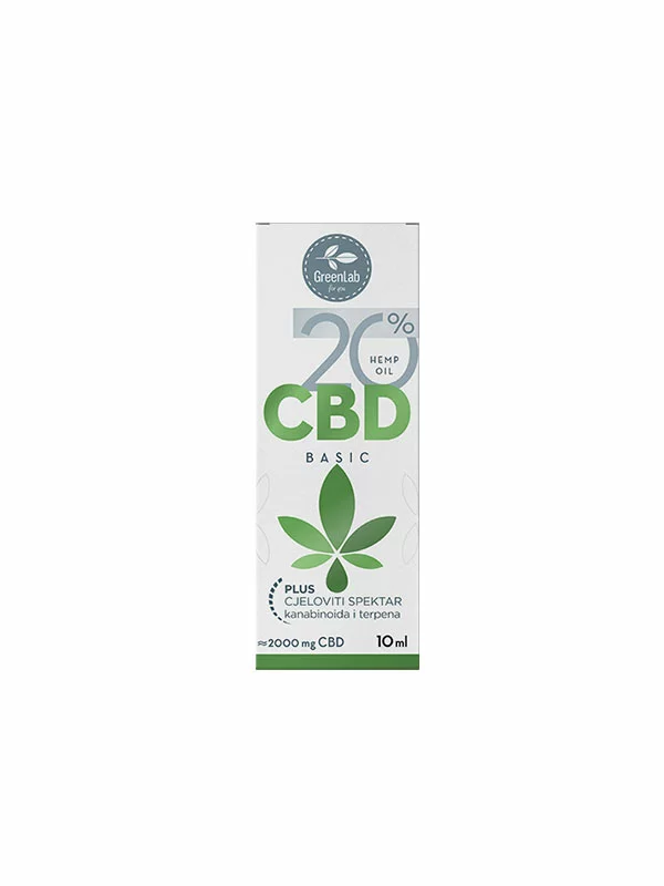Green lab CBD-Öl 20 % in Verpackung von 10ml Vorderseite